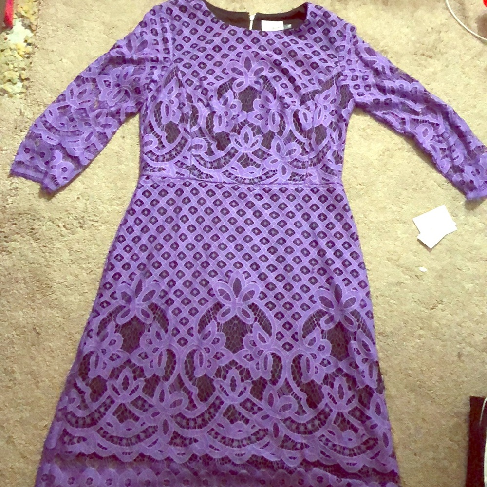 J. Taylor purple lace dress
